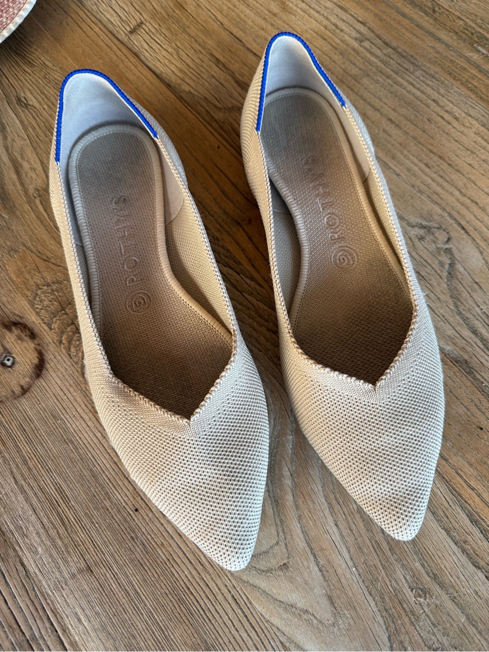 Rothy's The Point in Sand Ballet Flats Pointed Toe solid beige